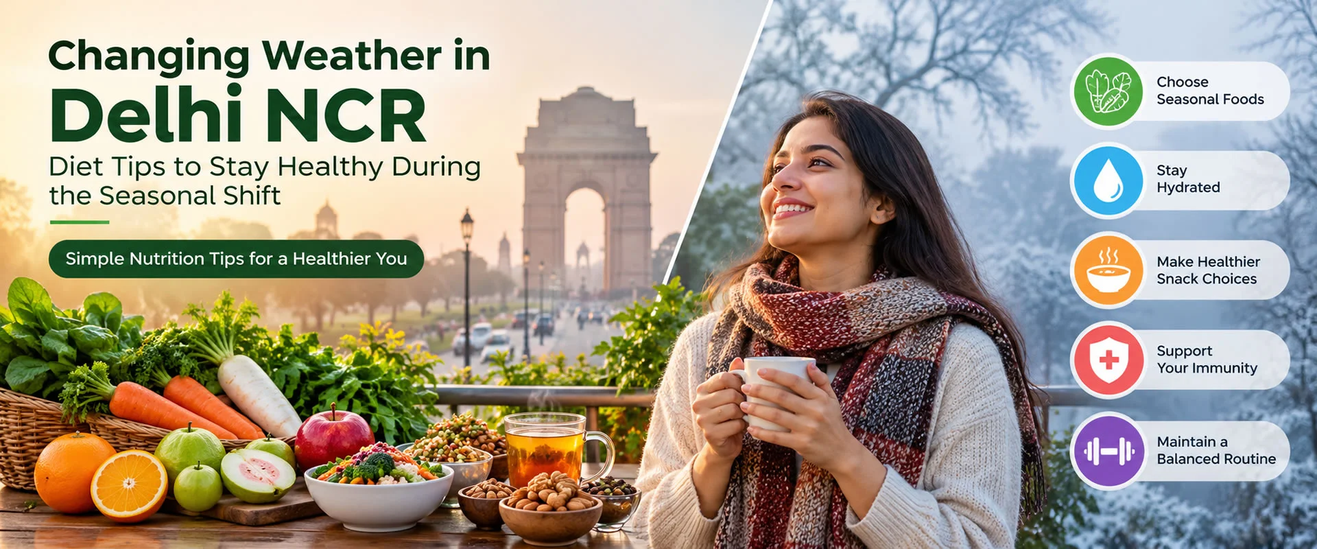 Changing Weather in Delhi NCR Diet Tips to Stay Healthy During the Seasonal Shift